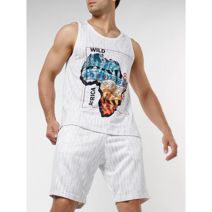 Костюм: шорты и майка мужской, размер 48, цвет белый
Костюм: шорты и майка мужской, размер 48, цвет белый