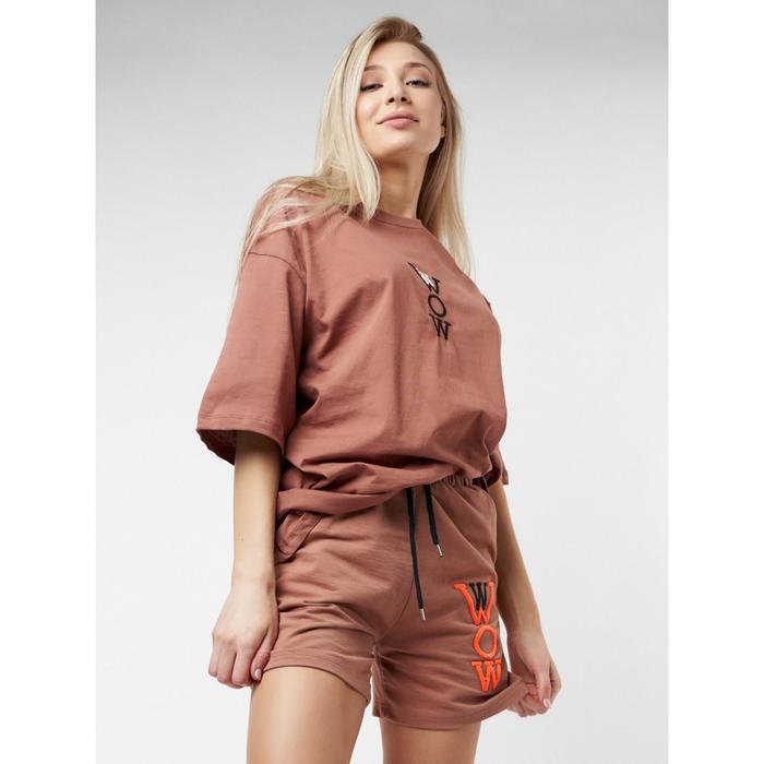 Костюм: шорты и футболка женский, размер 42-44, цвет коричневый
Костюм: шорты и футболка женский, размер 42-44, цвет коричневый