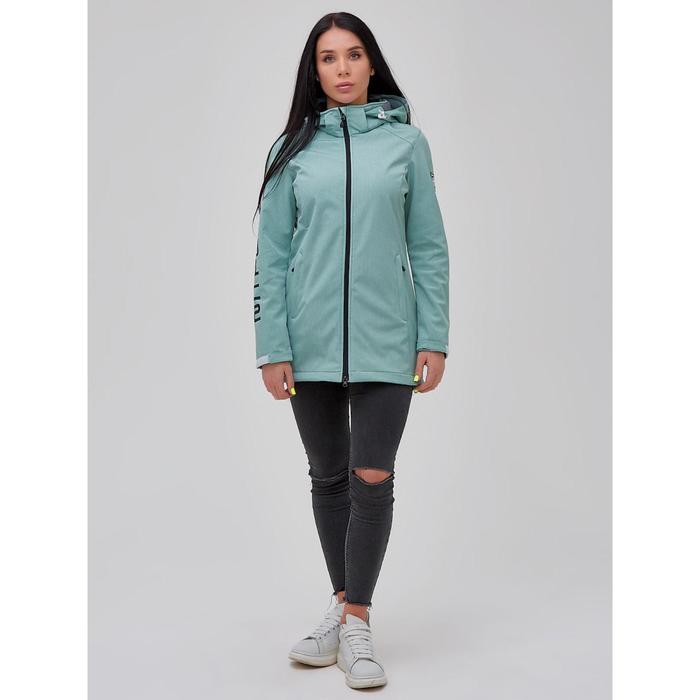 фото Парка женская осенняя весенняя softshell бирюзового цвета, размер 44 mtforce