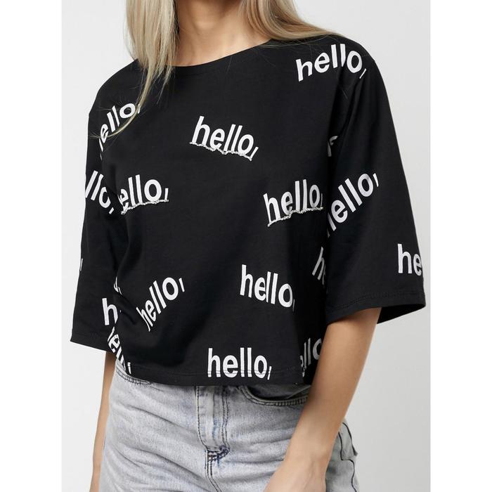 Футболка женская, размер 46-48, цвет чёрный
Футболка женская, размер 46-48, цвет чёрный