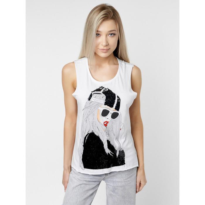 Футболка без рукавов женская, размер 48-50, цвет белый
Футболка без рукавов женская, размер 48-50, цвет белый