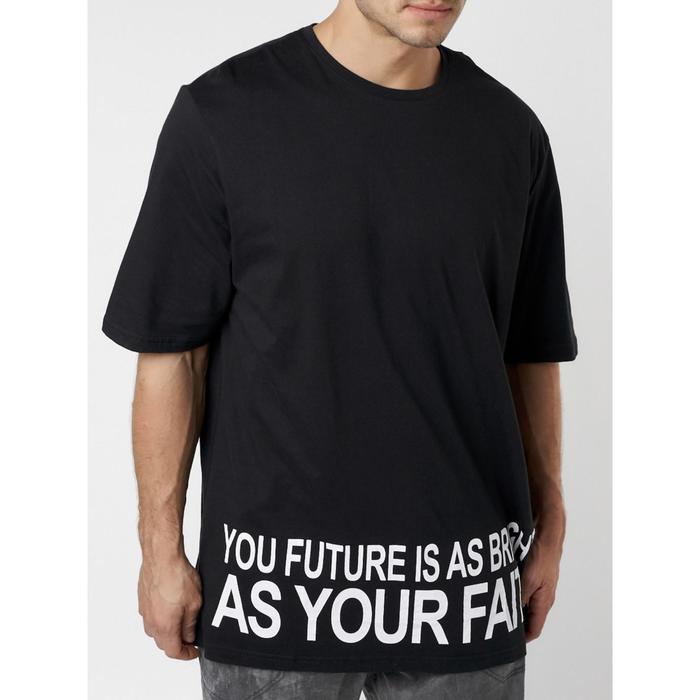 Футболка мужская оверсайз чёрного цвета, размер 52
Футболка мужская оверсайз чёрного цвета, размер 52