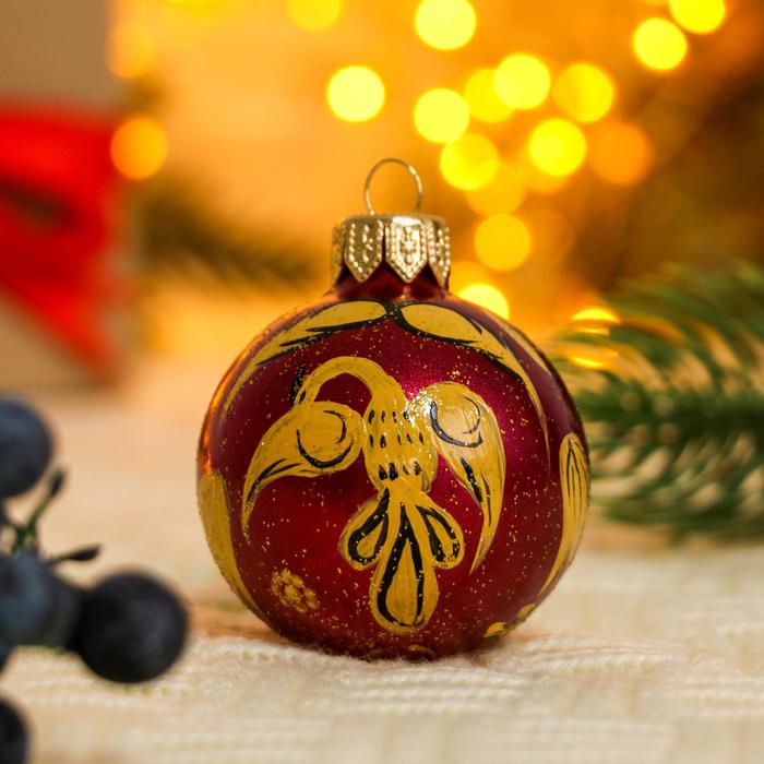 Ёлочный шар d-5 см "Хохлома " ручная роспись
Ёлочный шар d-5 см "Хохлома " ручная роспись