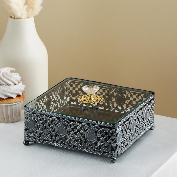 Подставка под фрукты «Мрамор», 17,5×17,5×10 см, цвет чёрный
Подставка под фрукты «Мрамор», 17,5×17,5×10 см, цвет чёрный