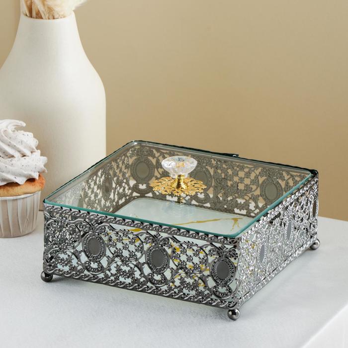 Подставка под десерты «Мрамор», 17,5×17,5×10 см, цвет металла серебряный
Подставка под десерты «Мрамор», 17,5×17,5×10 см, цвет металла серебряный