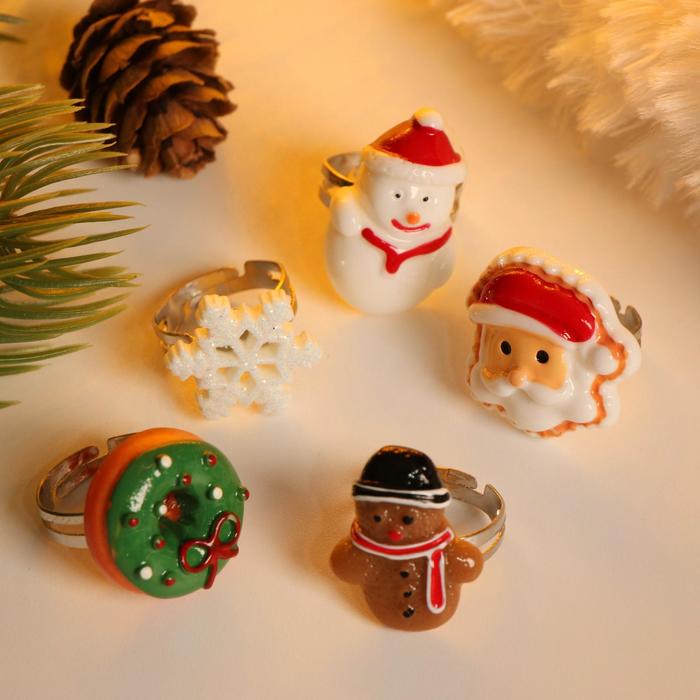 Набор колец детских новогодних (5шт) "Сказка", форма МИКС, цветной
Набор колец детских новогодних (5шт) "Сказка", форма МИКС, цветной