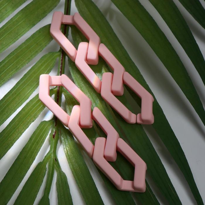 Серьги пластик "Цепь" фьюче, цвет светло-розовый 
Серьги пластик "Цепь" фьюче, цвет светло-розовый