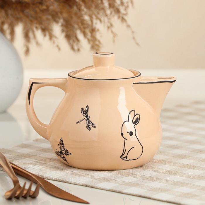 Чайник для заварки "Инжир", персиковый, зайчик, 0.45 л 
Чайник для заварки "Инжир", персиковый, зайчик, 0.45 л