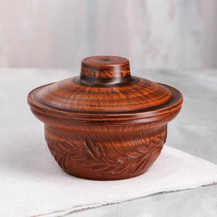 Соусник "Резной узор", с крышкой, декор, красная глина, 0.5 л
Соусник "Резной узор", с крышкой, декор, красная глина, 0.5 л