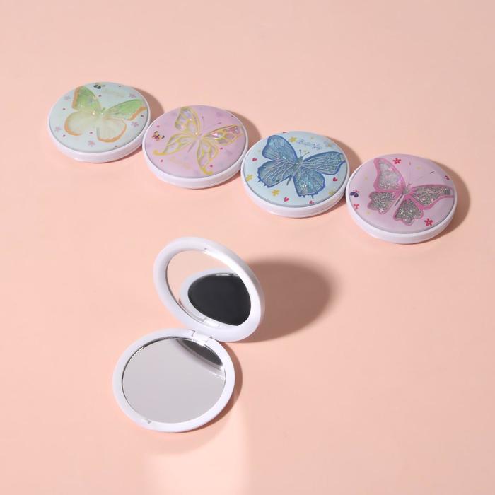 Зеркало складное «Переливашка бабочки», d 7 см, с увеличением, рисунок МИКС 
Зеркало складное «Переливашка бабочки», d 7 см, с увеличением, рисунок МИКС