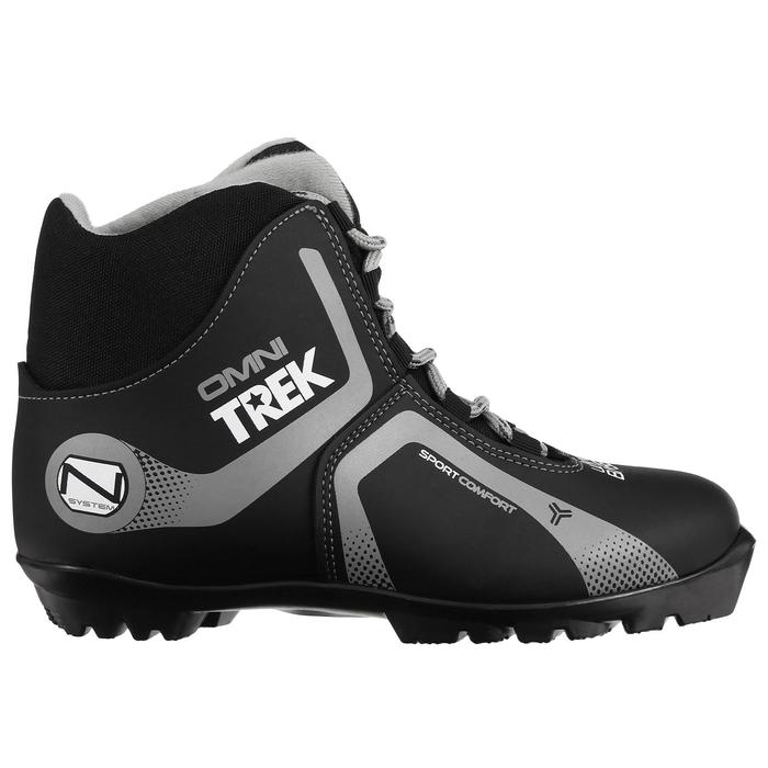 фото Ботинки лыжные trek omni 4 nnn, цвет чёрный, лого серый, размер 35