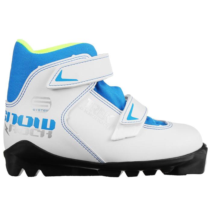 фото Ботинки лыжные trek snowrock sns ик, цвет белый, лого синий, размер 29