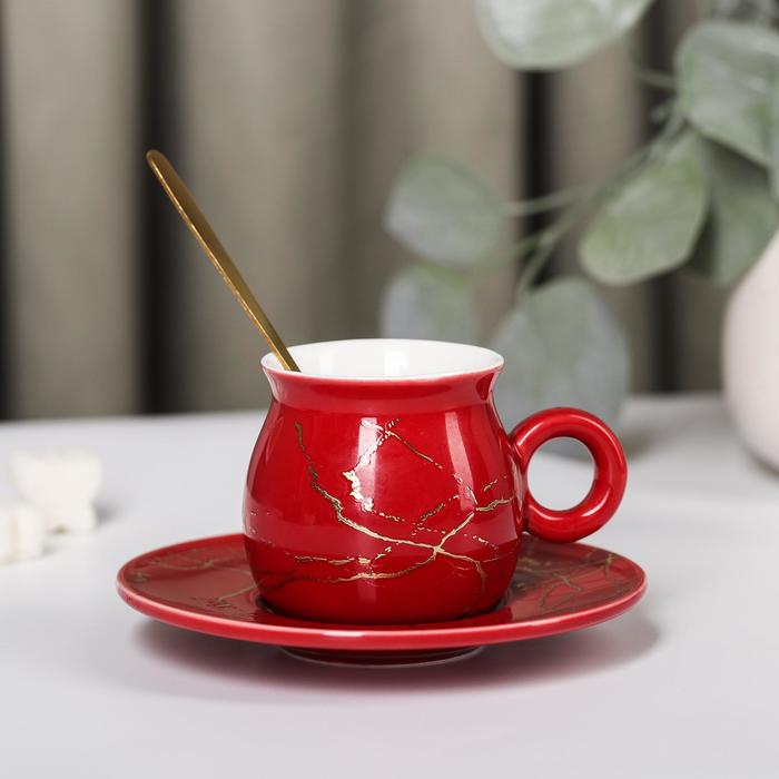 фото Кофейная пара «изумруд», чашка 90 мл, блюдце, ложка