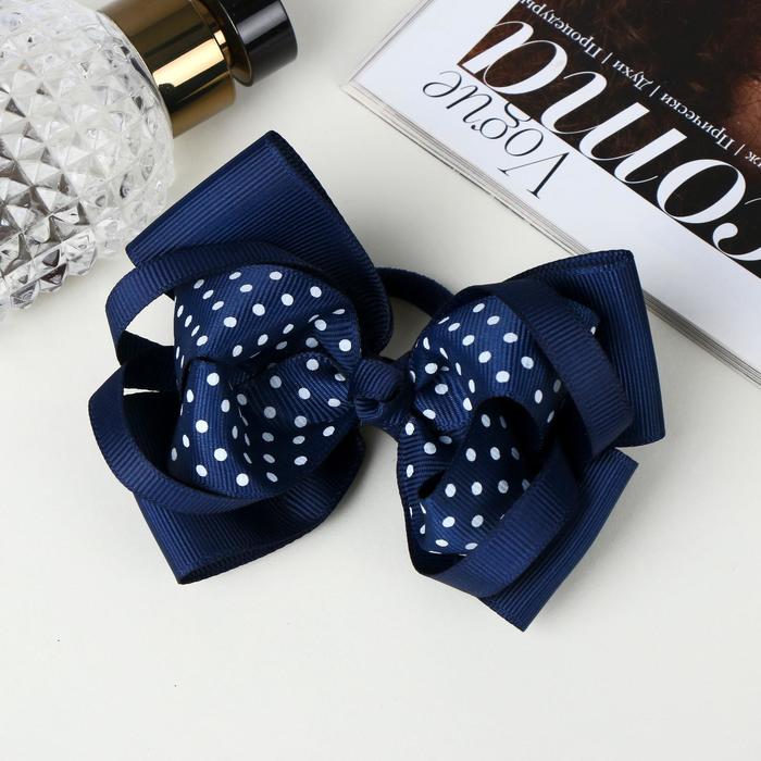 Резинка для волос "Бантик" классика горошек, синий
Резинка для волос "Бантик" классика горошек, синий