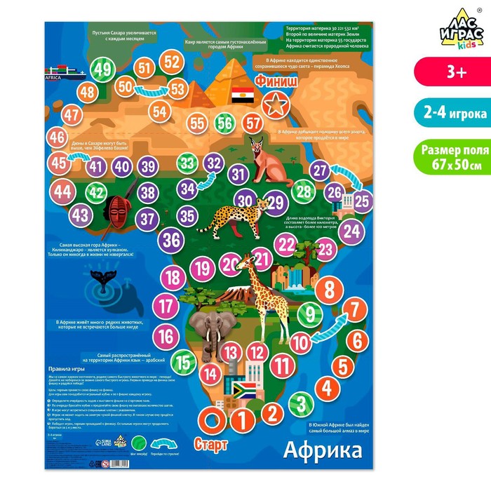 Игровое поле «В мире Африки»
Игровое поле «В мире Африки»