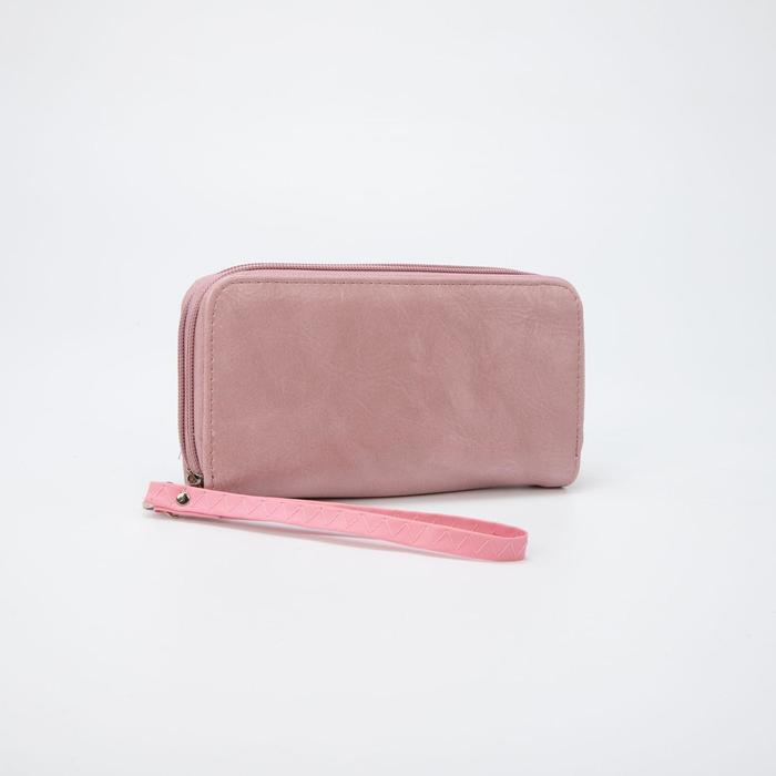 Кошелёк женский, 4 отдела на молнии, цвет розовый 
Кошелёк женский, 4 отдела на молнии, цвет розовый