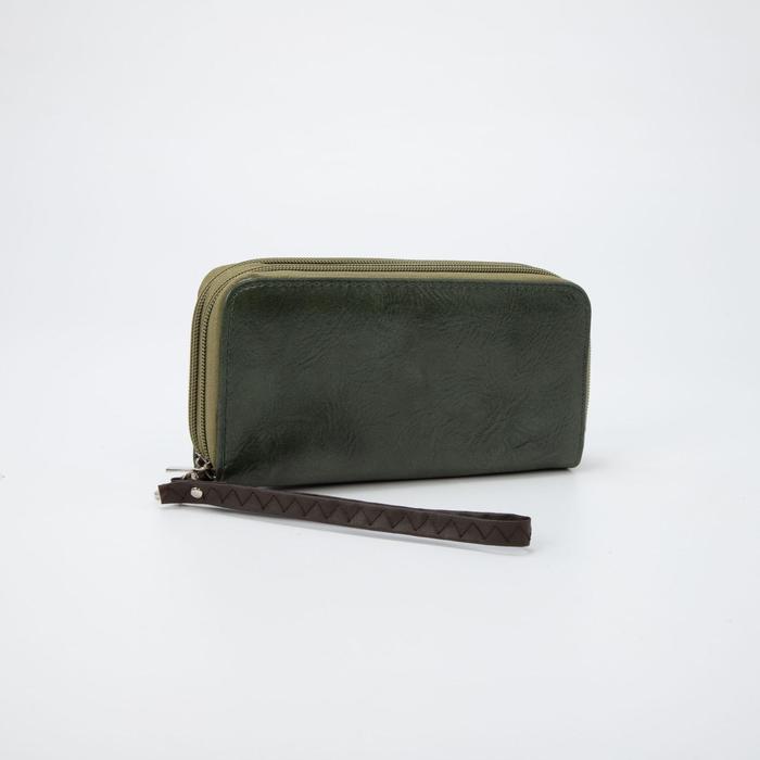 Кошелёк на молнии, с ручкой, цвет зелёный
Кошелёк на молнии, с ручкой, цвет зелёный