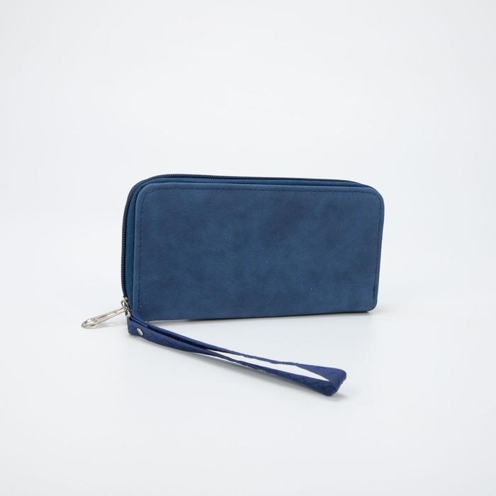Кошелёк на молнии, с ручкой, цвет синий
Кошелёк на молнии, с ручкой, цвет синий