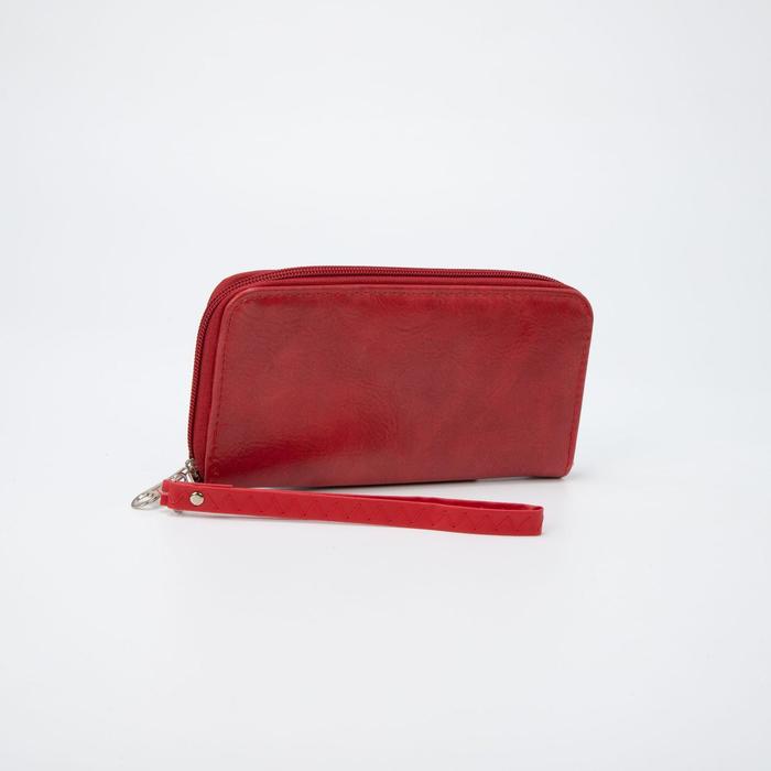Кошелёк на молнии, с ручкой, цвет красный
Кошелёк на молнии, с ручкой, цвет красный