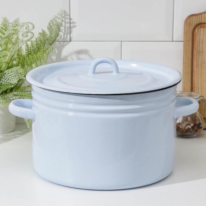 Кастрюля эмалированная, 7,5 л, цвет серо-голубой 
Кастрюля эмалированная, 7,5 л, цвет серо-голубой