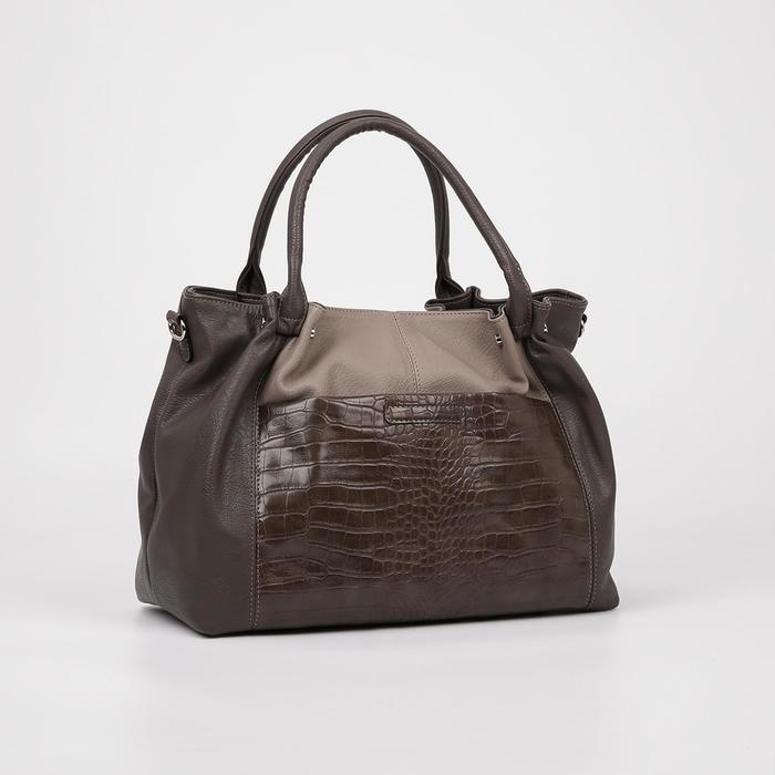 Сумка-тоут, отдел на молнии, 2 наружных кармана, длинный ремень, цвет серый
Сумка-тоут, отдел на молнии, 2 наружных кармана, длинный ремень, цвет серый