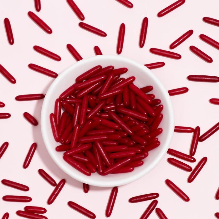 Кондитерская посыпка, палочки перламутровые, бордо, 50 г 
Кондитерская посыпка, палочки перламутровые, бордо, 50 г