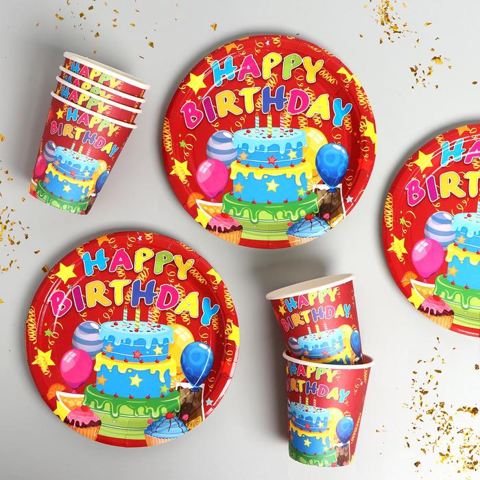 Набор бумажной посуды «С днём рождения», стаканы 6 шт., тарелки 6 шт.
Набор бумажной посуды «С днём рождения», стаканы 6 шт., тарелки 6 шт.