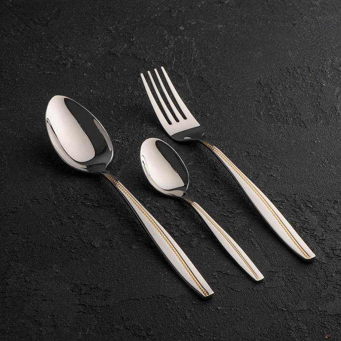 Набор столовых приборов, 36 предметов: 12 столовых ложек, 12 вилок, 12 чайных ложек, в коробке
Набор столовых приборов, 36 предметов: 12 столовых ложек, 12 вилок, 12 чайных ложек, в коробке