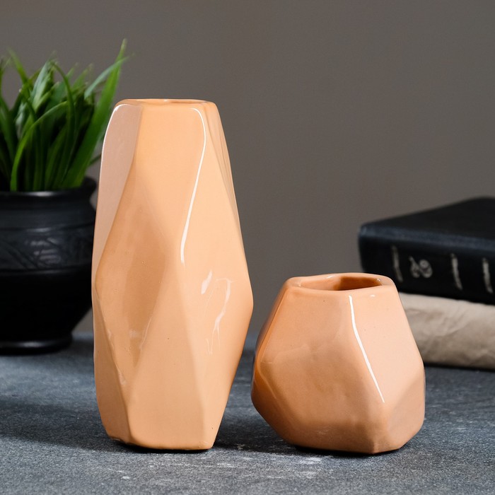 Набор кашпо с вазой "Геометрия" 9,5 / 19 см, бежевый
Набор кашпо с вазой "Геометрия" 9,5 / 19 см, бежевый