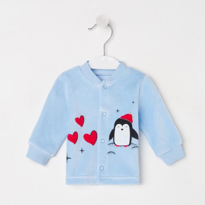 Кофточка детская «Пингвинята», цвет голубой, рост 74 см 
Кофточка детская «Пингвинята», цвет голубой, рост 74 см