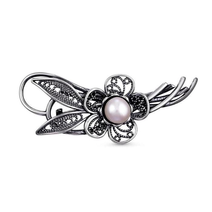 Брошь "Жемчужный цветок", посеребрение, цвет белый
Брошь "Жемчужный цветок", посеребрение, цвет белый