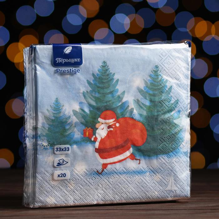 Новогодние салфетки бумажные Перышко Prestige 33х33 "Побег с подарком" 3сл 20л.
Новогодние салфетки бумажные Перышко Prestige 33х33 "Побег с подарком" 3сл 20л.