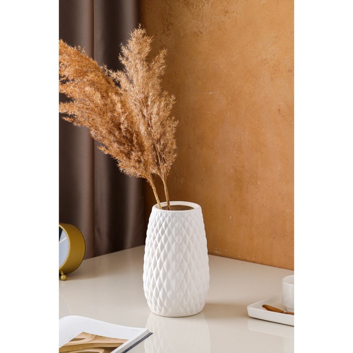 Ваза керамическая "Ананас", настольная, декоративная, интерьерная, матовая, белая, 21 см
Ваза керамическая "Ананас", настольная, декоративная, интерьерная, матовая, белая, 21 см