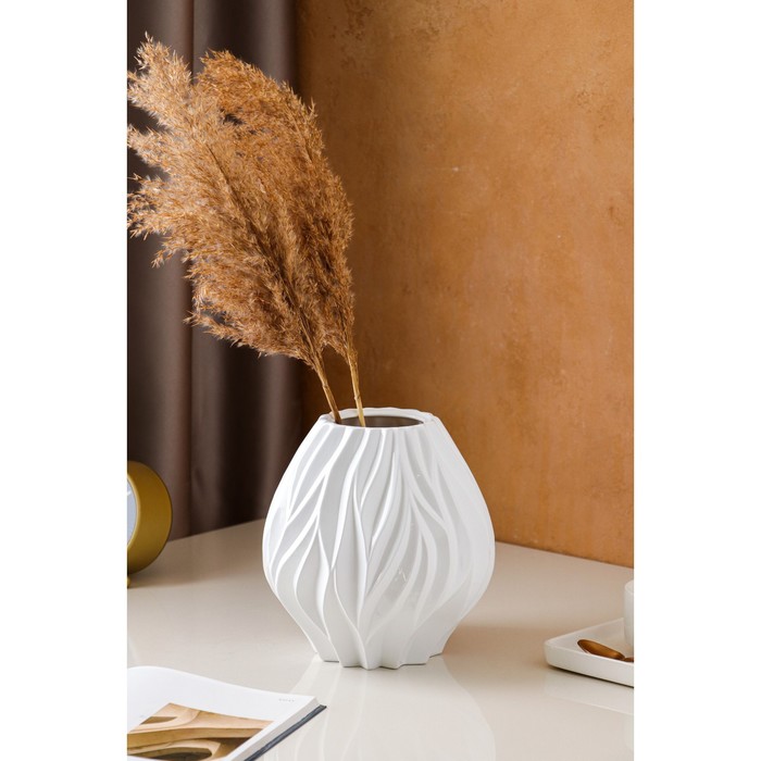 Ваза керамическая "Пламя", настольная, белая, 21 см
Ваза керамическая "Пламя", настольная, белая, 21 см