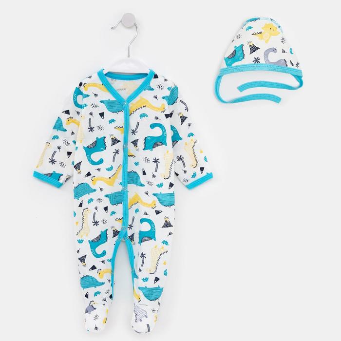 Комбинезон с чепчиком, цвет молочный/динозавры, рост 62 см
Комбинезон с чепчиком, цвет молочный/динозавры, рост 62 см