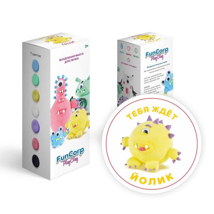 Воздушная масса для лепки FunCorp Playclay, Йолик 
Воздушная масса для лепки FunCorp Playclay, Йолик