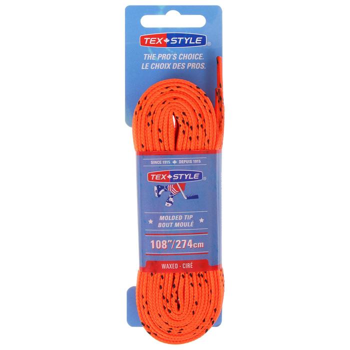 фото Шнурки для коньков texstyle с пропиткой, полиэстер, длина 274 см, оранжевый