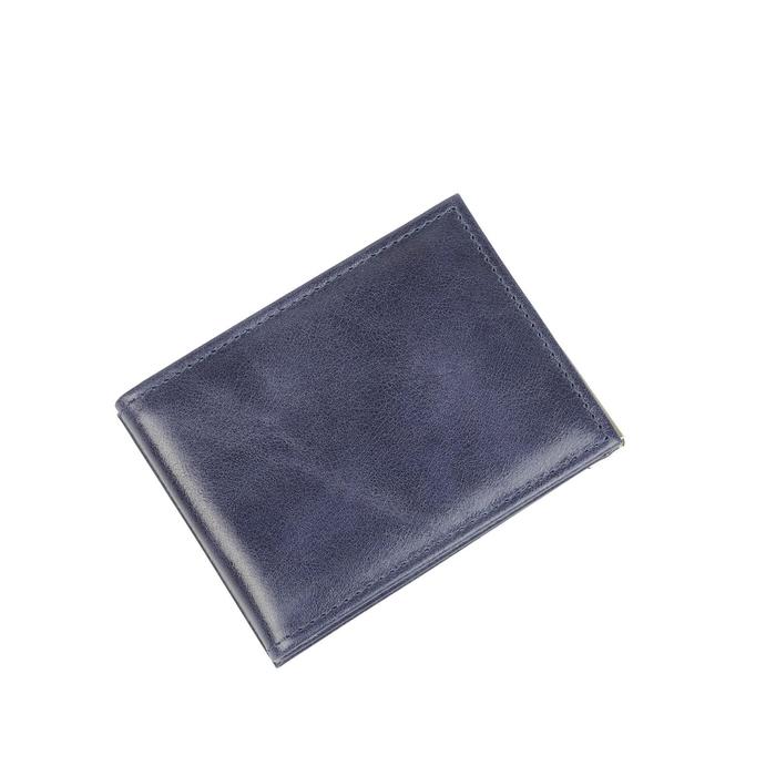 фото Зажим для купюр на кнопке, цвет синий croco