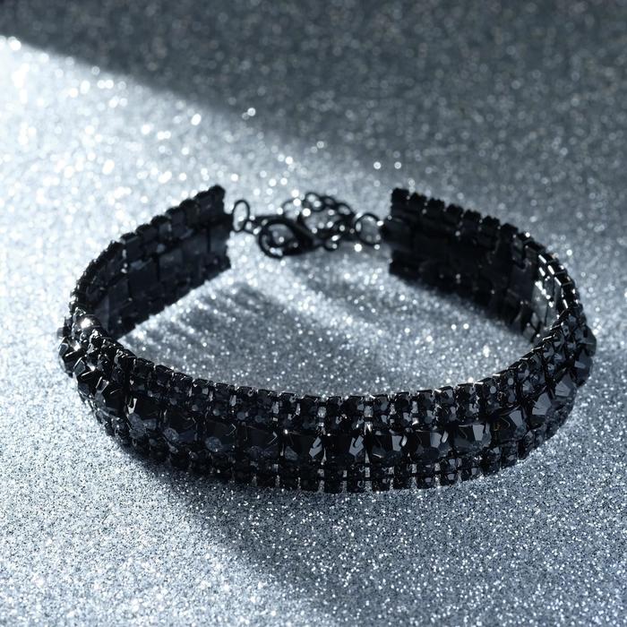Браслет со стразами "Блеск" дорожка, цвет чёрный, 18см
Браслет со стразами "Блеск" дорожка, цвет чёрный, 18см