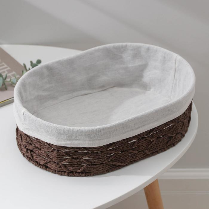 фото Корзина плетёная доляна «лира», 34×24×10,5 см, цвет коричневый