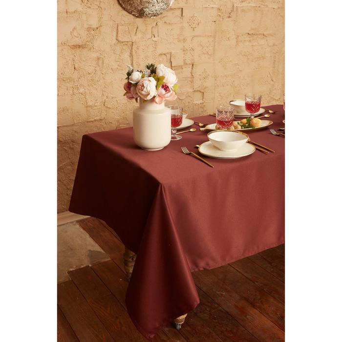 фото Скатерть "этель" cozy 150*250 +/-3см, цв.шоколад, пл. 192 г/м2, хл с вгмо