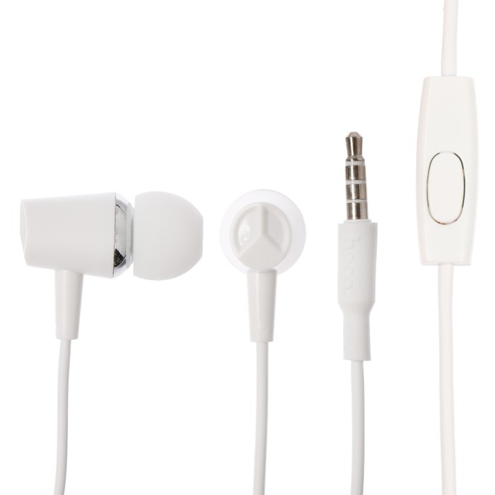 Наушники Hoco M34, проводные, вакуумные, микрофон, 16 Ом, 3.5 мм, 1.2 м, белые 
Наушники Hoco M34, проводные, вакуумные, микрофон, 16 Ом, 3.5 мм, 1.2 м, белые