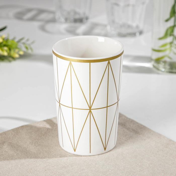 фото Кружка фарфоровая доляна white style, 380 мл, цвет белый