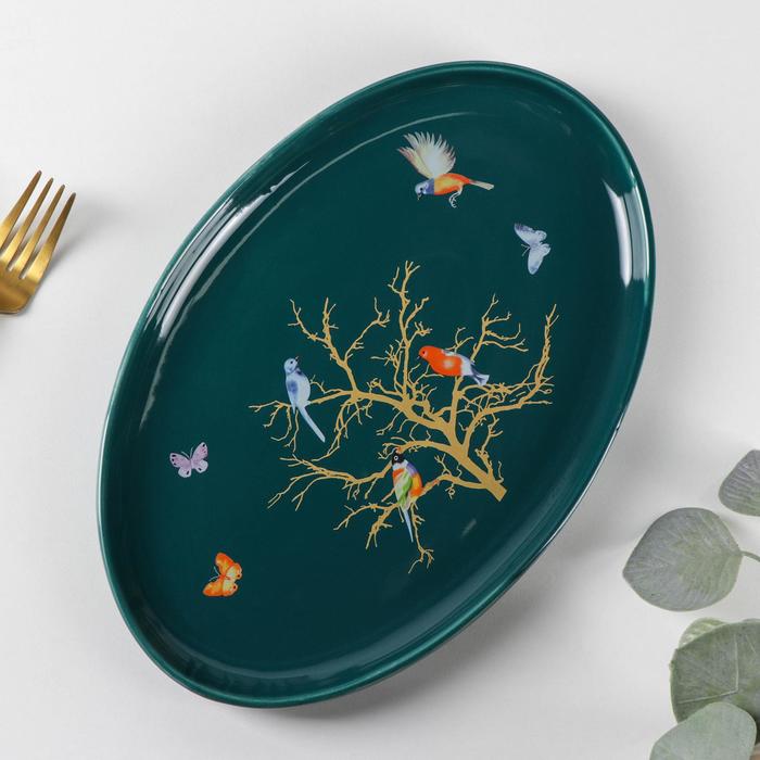Блюдо керамическое овальное «Колибри», 29×19×2 см, цвет зелёный
Блюдо керамическое овальное «Колибри», 29×19×2 см, цвет зелёный