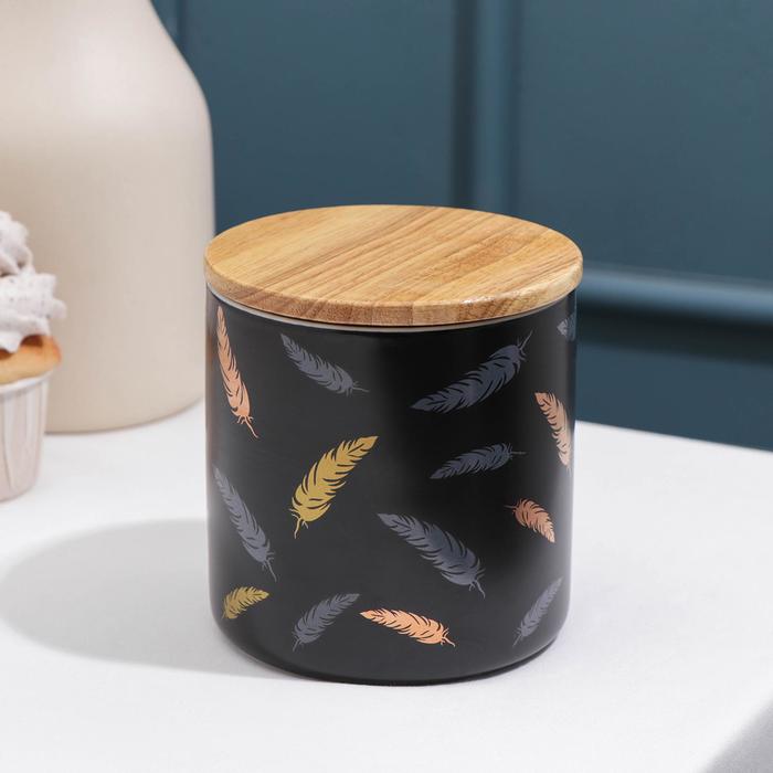 Банка для сыпучих продуктов «Золотое перо», 500 мл, 10×11 см, цвет чёрный
Банка для сыпучих продуктов «Золотое перо», 500 мл, 10×11 см, цвет чёрный