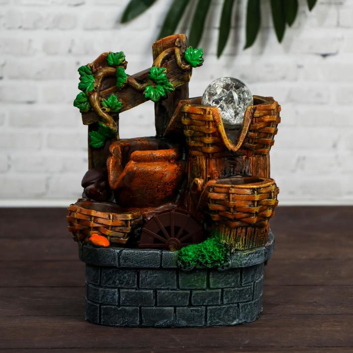Фонтан "Плетёные бочки у колодца" 13,5х9,5х20 см (с подсветкой)
Фонтан "Плетёные бочки у колодца" 13,5х9,5х20 см (с подсветкой)