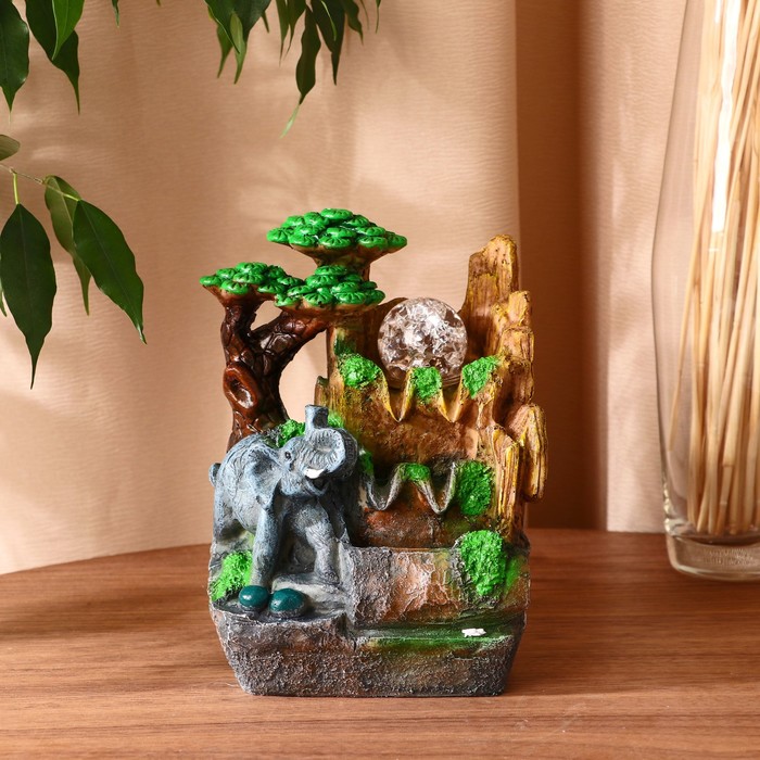 Фонтан "Слон под деревом у скалы" 13,5х9,5х20 см (с подсветкой)
Фонтан "Слон под деревом у скалы" 13,5х9,5х20 см (с подсветкой)