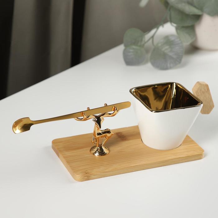 Кофейная пара «Золотой олень», чашка 90 мл, деревянная подставка 16×16×1,5 см, цвет белый
Кофейная пара «Золотой олень», чашка 90 мл, деревянная подставка 16×16×1,5 см, цвет белый