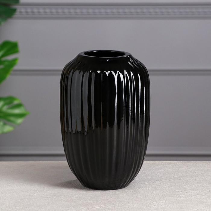 Ваза керамическая "Юпитер", настольная, чёрная, 39 см
Ваза керамическая "Юпитер", настольная, чёрная, 39 см
