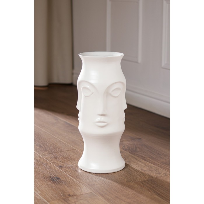 Ваза керамическая "Лицо", напольная, белая матовая, 42 см
Ваза керамическая "Лицо", напольная, белая матовая, 42 см
